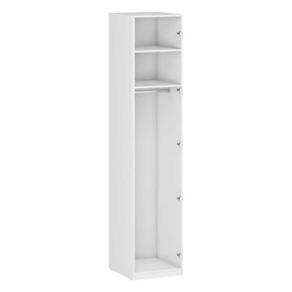 Korpus skříně Unity - 50 cm, 2 police + 1 věšák, bílá