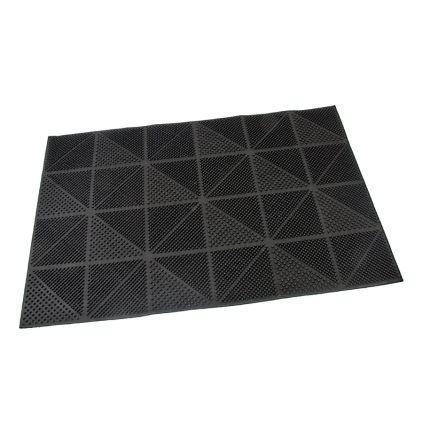 Gumová čisticí rohož Triangles 40 x 60 x 0,7 cm, černá