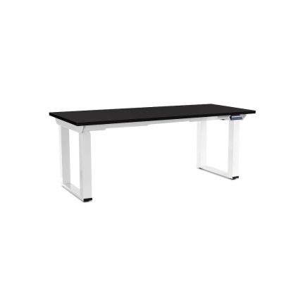 Výškově nastavitelný stůl OfficeTech Strong 180 x 80 cm, bílá podnož, černá