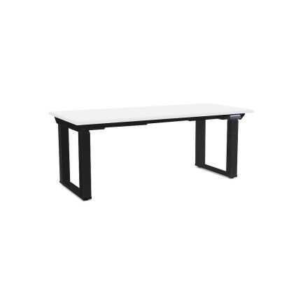 Výškově nastavitelný stůl OfficeTech Strong 180 x 80 cm, černá podnož, bílá