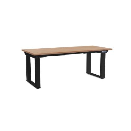 Výškově nastavitelný stůl OfficeTech Strong 180 x 80 cm, černá podnož, dub