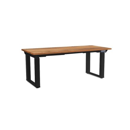 Výškově nastavitelný stůl OfficeTech Strong 180 x 80 cm, černá podnož, dub zlatý