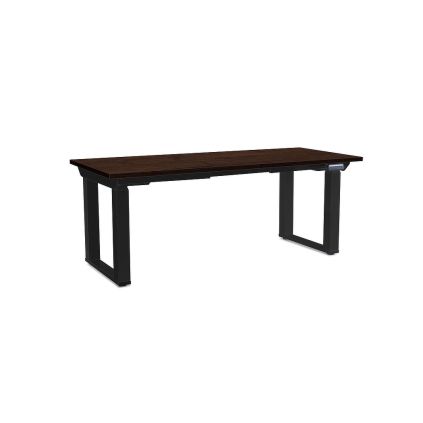 Výškově nastavitelný stůl OfficeTech Strong 180 x 80 cm, černá podnož, wenge