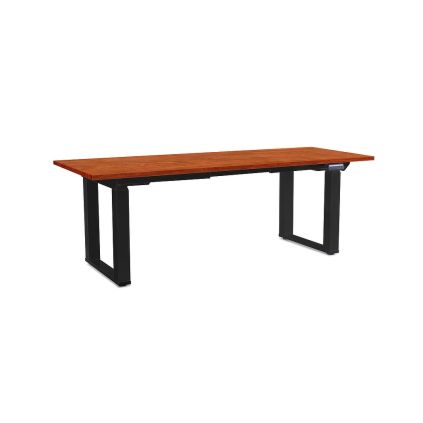 Výškově nastavitelný stůl OfficeTech Strong 200 x 80 cm, černá podnož, třešeň