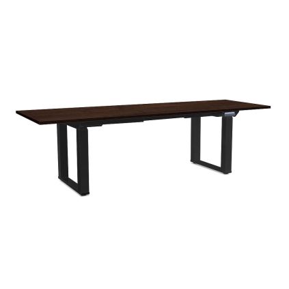 Výškově nastavitelný stůl OfficeTech Strong 240 x 80 cm, černá podnož, wenge