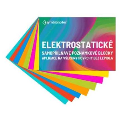 Elektrostatický poznámkový bloček Symbionotes 7 x 10 cm - 100 listů, mix 7 barev