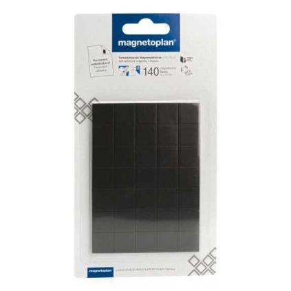 Samolepící magnety Magnetoplan Takkis 20 x 20 mm - 60 ks, černá