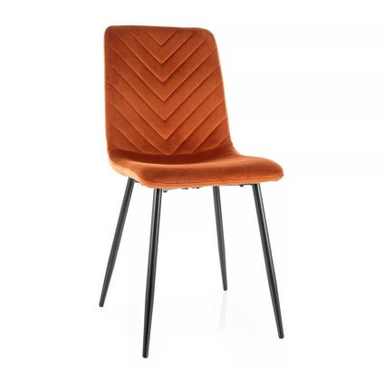 Jídelní židle Freville Velvet, oranžová