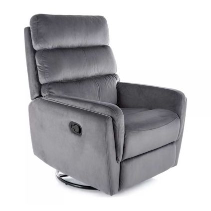 Polohovací křeslo Belfort Velvet, šedá