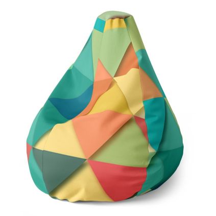 Sedací vak Pear trojúhelníky - dětský, barevná