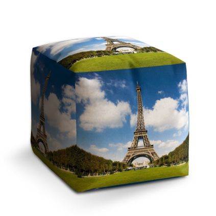 Taburet Cube Eiffel Tower, barevná