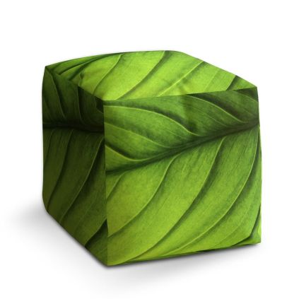 Taburet Cube list, zelená