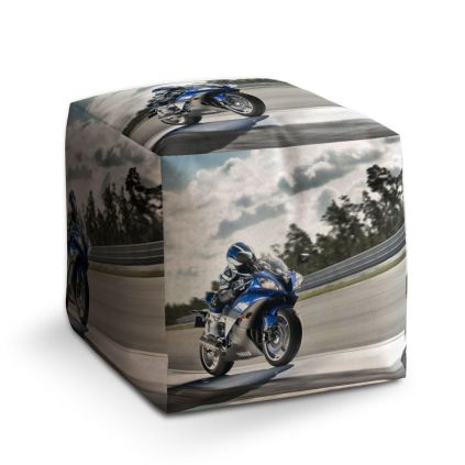 Taburet Cube motorkář, šedá