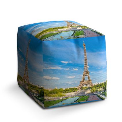 Taburet Cube Eiffel Tower 5, modrá