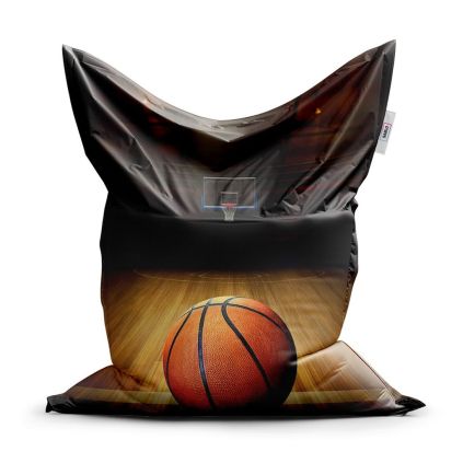Sedací vak Classic basketbal, hnědá / černá