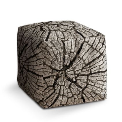 Taburet Cube dřevo, šedá