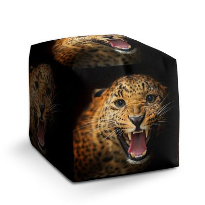 Taburet Cube gepard 2, žlutá / černá