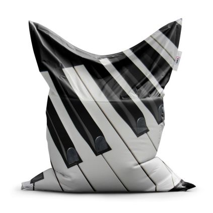 Sedací vak Classic klávesy piana - dětský, černá / bílá