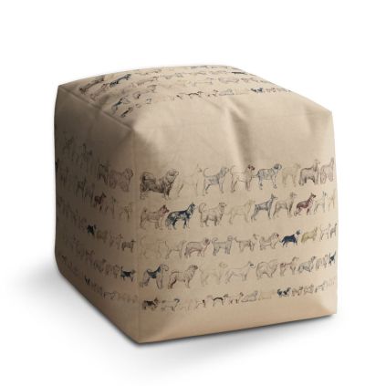 Taburet Cube psí plemena, béžová
