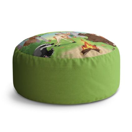 Taburet Circle lesní zvířátka 2, zelená