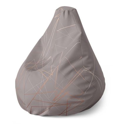 Sedací vak Pear trojúhelníková abstrakce, šedá