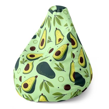 Sedací vak Pear kreslené avokádo, zelená