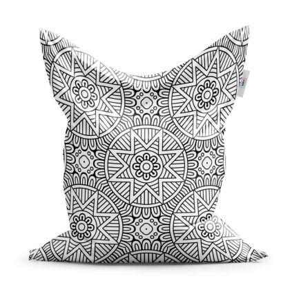 Sedací vak Classic hvězdy mehendi, černá / bílá