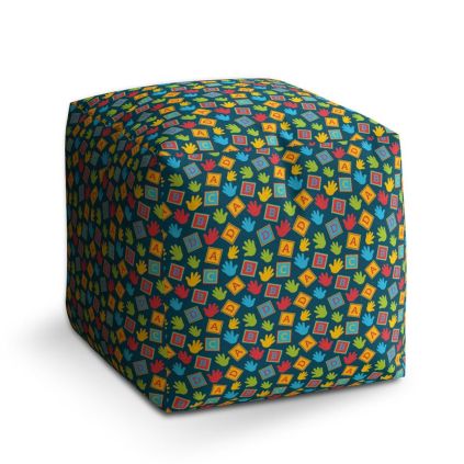 Taburet Cube ABC, barevná