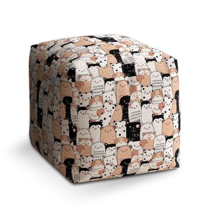 Taburet Cube roztomilá zvířátka, barevná
