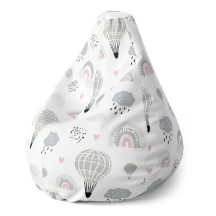 Sedací vak Pear malované horkovzdušné balony - dětský, barevná