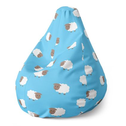 Sedací vak Pear ovečky - dětský, modrá