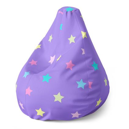 Sedací vak Pear hvězdy na fialové - dětský, fialová