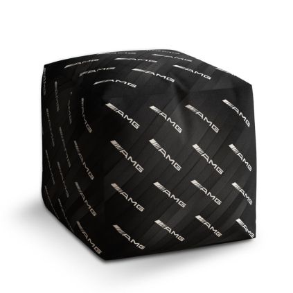Taburet Cube AMG vzor, černá