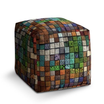 Taburet Cube Blocks Abstract, barevná
