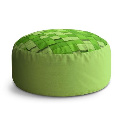 Taburet Circle Green Blocks 3D, zelená