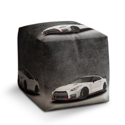 Taburet Cube šedý, šedá