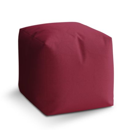 Taburet Cube vínová, červená