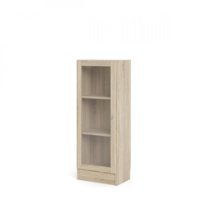 Skříň Bask 40,6 x 28,3 x 107,2 cm, dveře sklo, dub sonoma