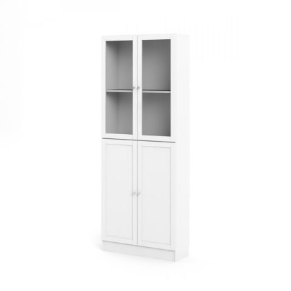 Skříň Bask 79 x 28,3 x 203,2 cm, dveře kombi, bílá