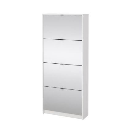 Botník Flap C 240 se zrcadlem, bílá / stříbrná