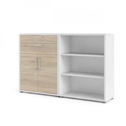 Skříň Modulo 178 x 40 x 113 cm, bílá / dub sonoma