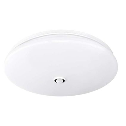 LED stropní světlo Plain 3000 K - průměr 33 cm, PIR senzor, bílá