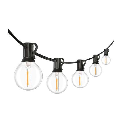 LED venkovní světelný řetěz WO794-1, 15 + 5 m, černá