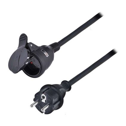 Prodlužovací kabel spojka 1Z gumová - 10m, 3x1,5, černá