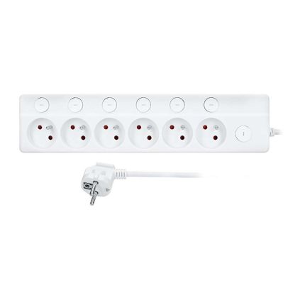 Prodlužovací kabel 6Z - 3m, vypínač, 3x1,0, bílá