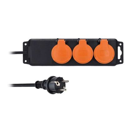 Prodlužovací kabel 3Z pro venkovní využití - 5m, 3x1,5, černá