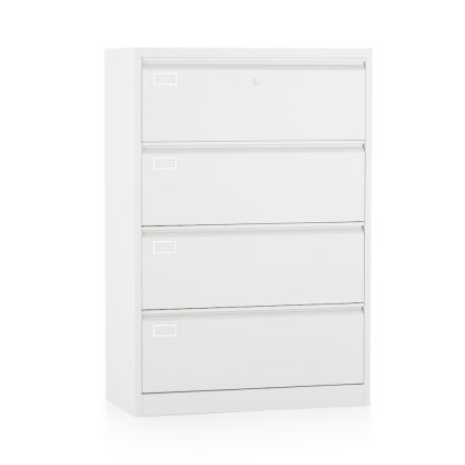 64991 3 dvourada kovova kartoteka a4 4 zasuvky 90 x 45 x 132 cm cylindricky zamek bila ral 9003 rozbaleno