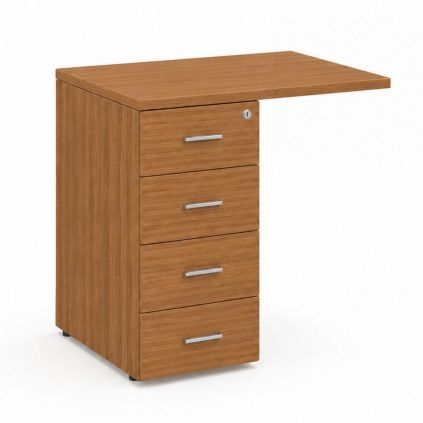 Kontejner Impress 80 x 60 cm - 4 zásuvky (ke stolu Impress 76 cm), ořech dijon
