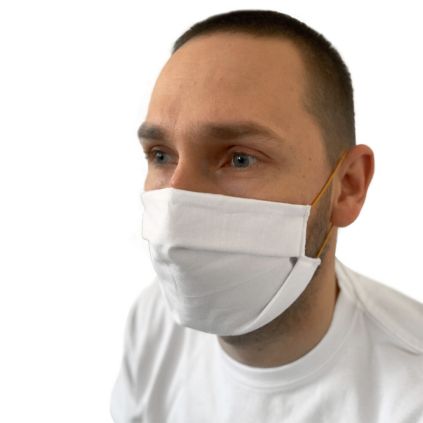 Bavlněná rouška tvarovaná 3vrstvá s filtrem 10 ks, bílá