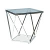 Konferenční stolek Silver B III 50 x 50 cm, čirá / stříbrná